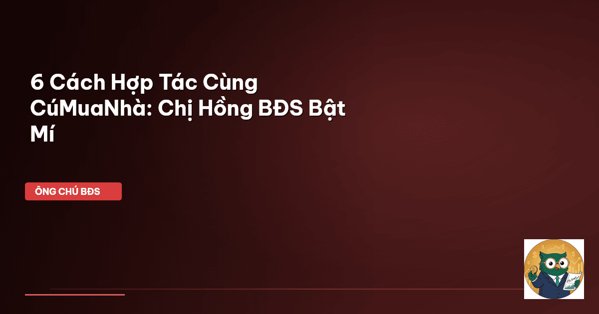 6 Cách Hợp Tác Cùng CúMuaNhà: Chị Hồng BĐS Bật Mí