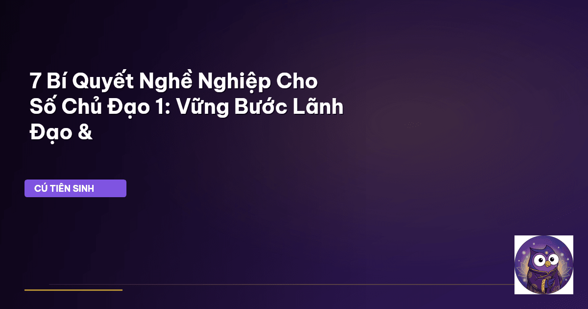 số chủ đạo 1 nghề nghiệp
