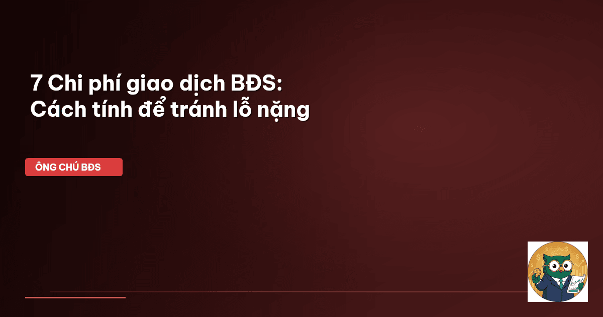 chi phí giao dịch BĐS