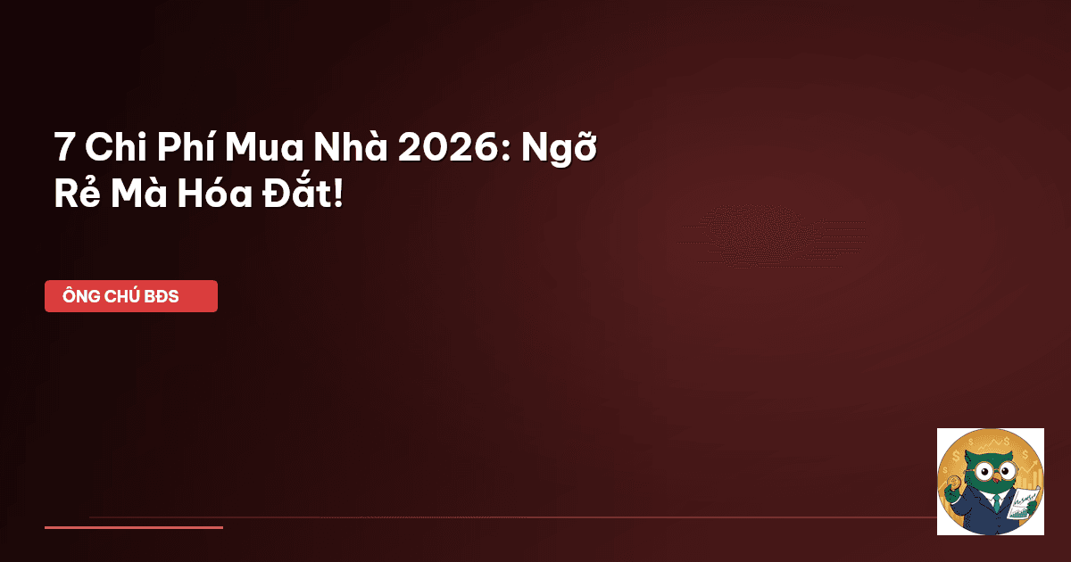 7 Chi Phí Mua Nhà 2026: Ngỡ Rẻ Mà Hóa Đắt!