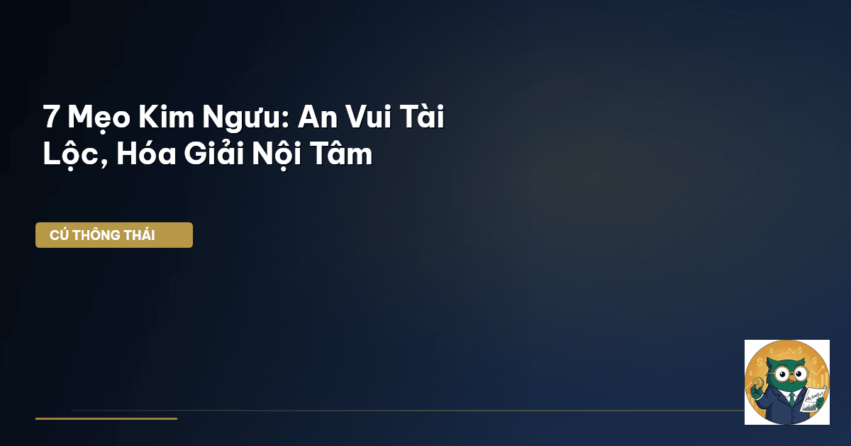 7 Mẹo Kim Ngưu: An Vui Tài Lộc, Hóa Giải Nội Tâm
