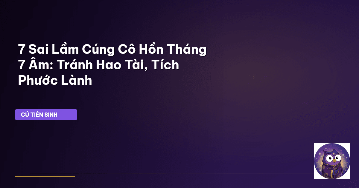 cúng cô hồn tháng 7 Âm