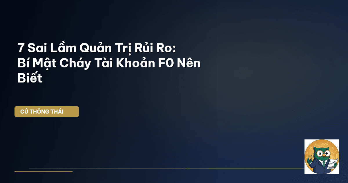 7 Sai Lầm Quản Trị Rủi Ro: Bí Mật Cháy Tài Khoản F0 Nên Biết