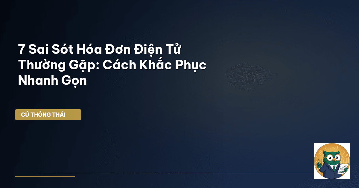 7 Sai Sót Hóa Đơn Điện Tử Thường Gặp: Cách Khắc Phục Nhanh Gọn