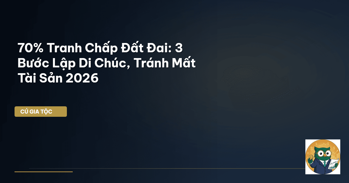 70% Tranh Chấp Đất Đai: 3 Bước Lập Di Chúc, Tránh Mất Tài Sản 2026