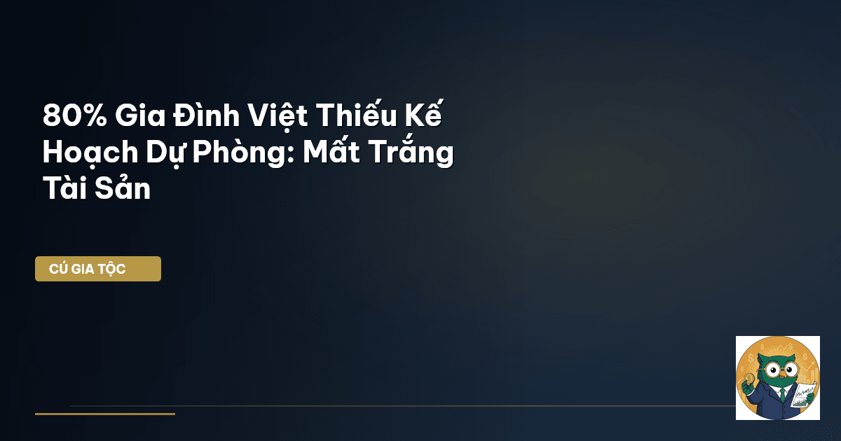 80% Gia Đình Việt Thiếu Kế Hoạch Dự Phòng: Mất Trắng Tài Sản