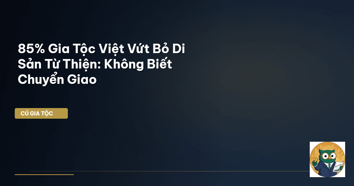 85% Gia Tộc Việt Vứt Bỏ Di Sản Từ Thiện: Không Biết Chuyển Giao