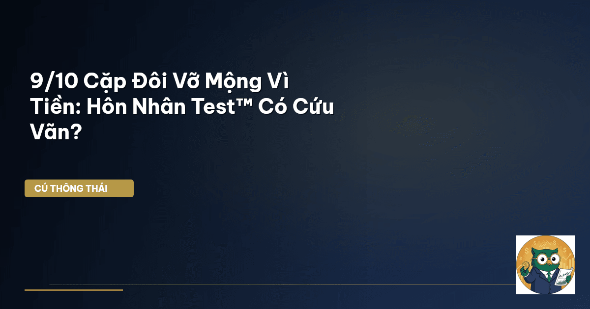 9/10 Cặp Đôi Vỡ Mộng Vì Tiền: Hôn Nhân Test™ Có Cứu Vãn?