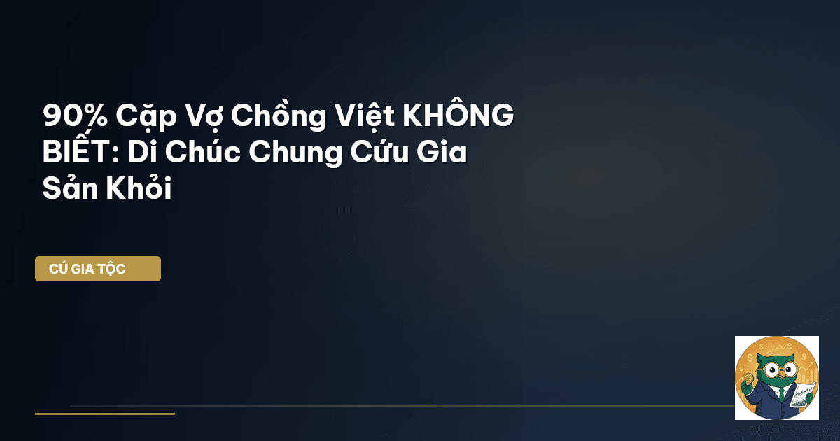 90% Cặp Vợ Chồng Việt KHÔNG BIẾT: Di Chúc Chung Cứu Gia Sản Khỏi