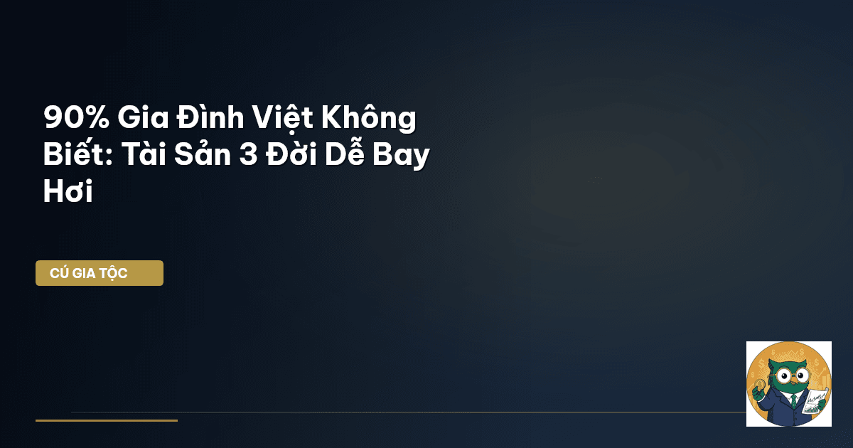 90% Gia Đình Việt Không Biết: Tài Sản 3 Đời Dễ Bay Hơi
