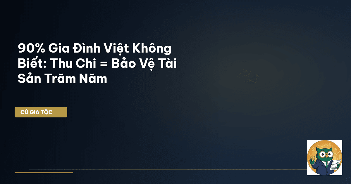 90% Gia Đình Việt Không Biết: Thu Chi = Bảo Vệ Tài Sản Trăm Năm