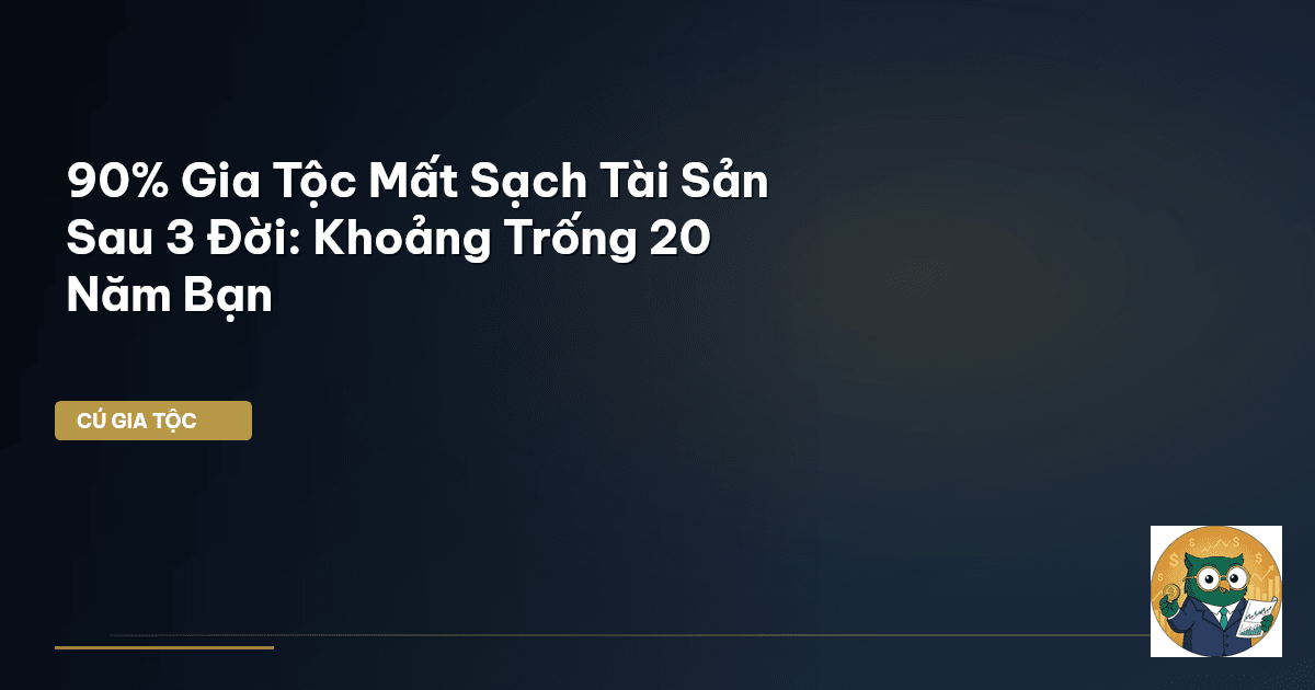 90% Gia Tộc Mất Sạch Tài Sản Sau 3 Đời: Khoảng Trống 20 Năm Bạn