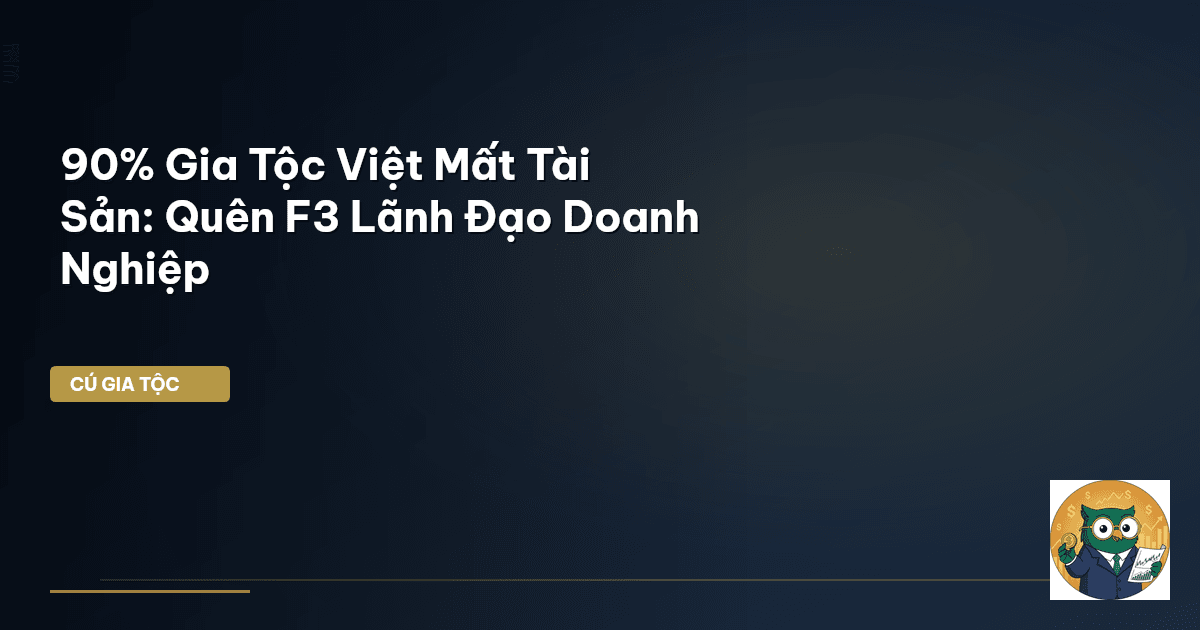 90% Gia Tộc Việt Mất Tài Sản: Quên F3 Lãnh Đạo Doanh Nghiệp