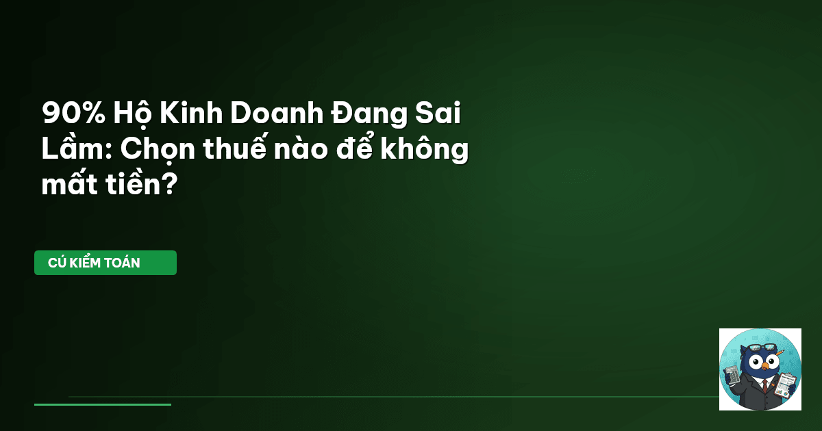 90% Hộ Kinh Doanh Đang Sai Lầm: Chọn thuế nào để không mất tiền?