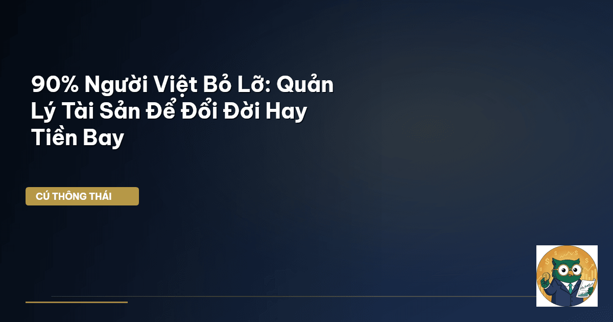 90% Người Việt Bỏ Lỡ: Quản Lý Tài Sản Để Đổi Đời Hay Tiền Bay