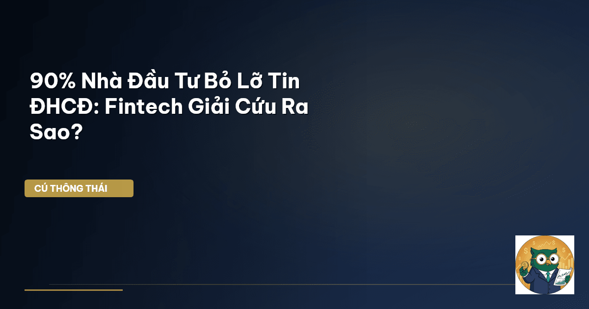 90% Nhà Đầu Tư Bỏ Lỡ Tin ĐHCĐ: Fintech Giải Cứu Ra Sao?