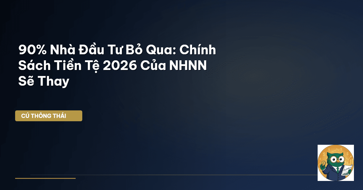 90% Nhà Đầu Tư Bỏ Qua: Chính Sách Tiền Tệ 2026 Của NHNN Sẽ Thay