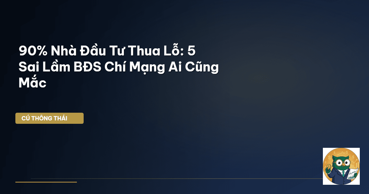 90% Nhà Đầu Tư Thua Lỗ: 5 Sai Lầm BĐS Chí Mạng Ai Cũng Mắc