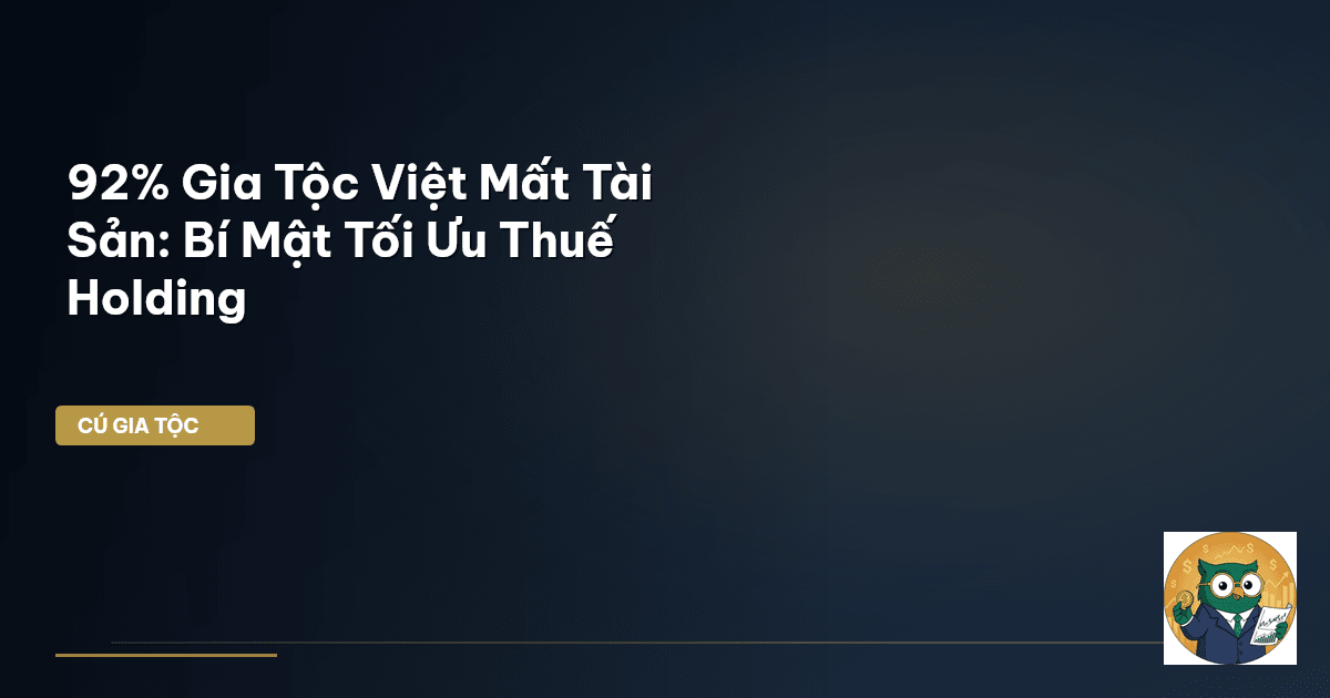 92% Gia Tộc Việt Mất Tài Sản: Bí Mật Tối Ưu Thuế Holding