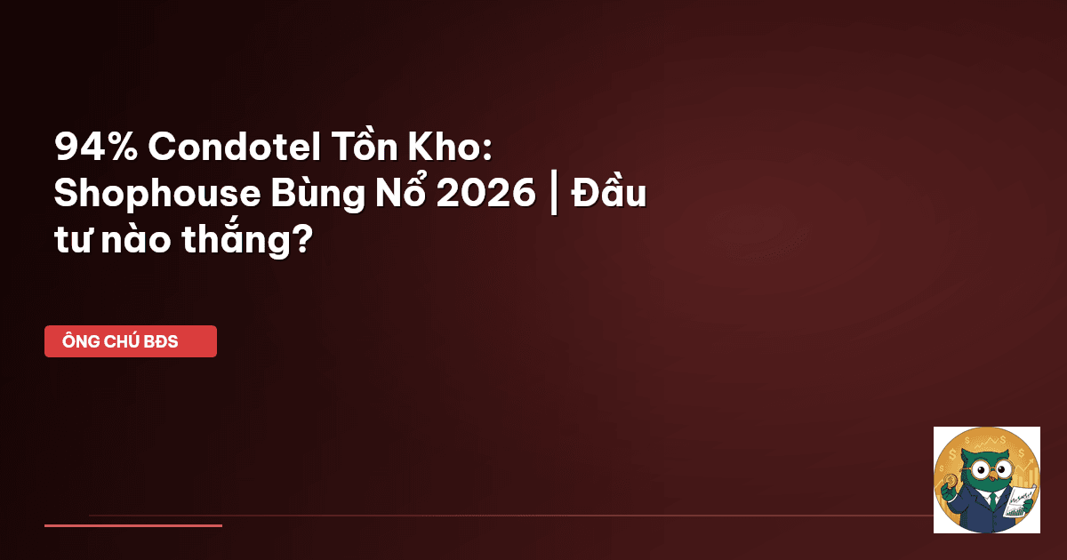 94% Condotel Tồn Kho: Shophouse Bùng Nổ 2026 | Đầu tư nào thắng?