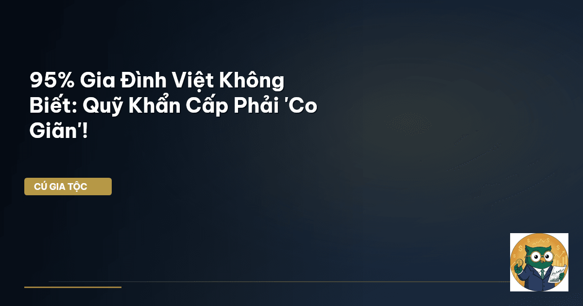 95% Gia Đình Việt Không Biết: Quỹ Khẩn Cấp Phải 'Co Giãn'!
