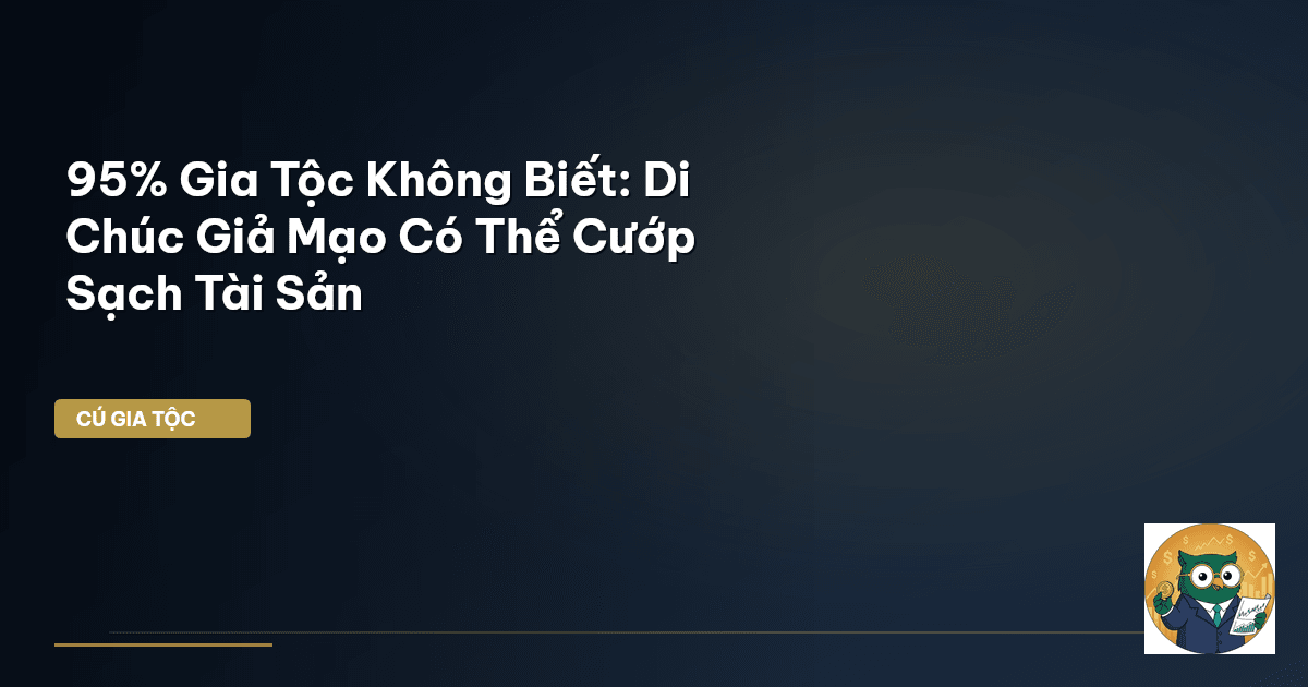 95% Gia Tộc Không Biết: Di Chúc Giả Mạo Có Thể Cướp Sạch Tài Sản