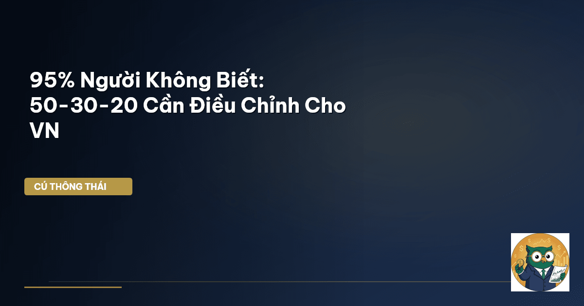 95% Người Không Biết: 50-30-20 Cần Điều Chỉnh Cho VN
