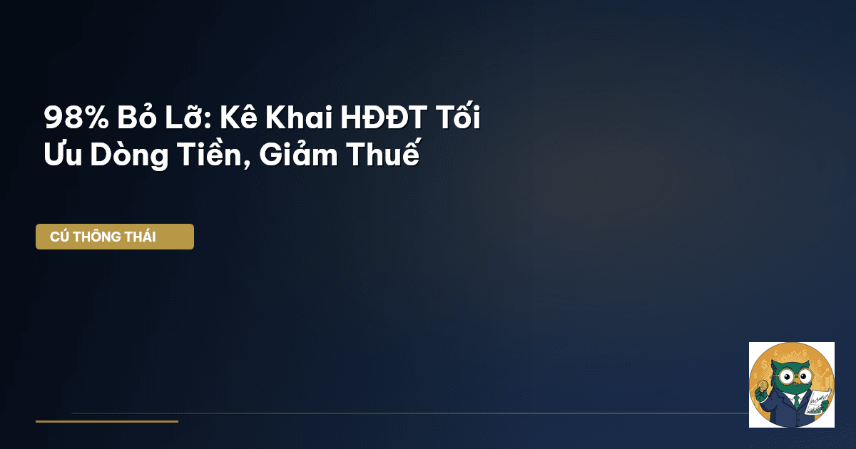 98% Bỏ Lỡ: Kê Khai HĐĐT Tối Ưu Dòng Tiền, Giảm Thuế