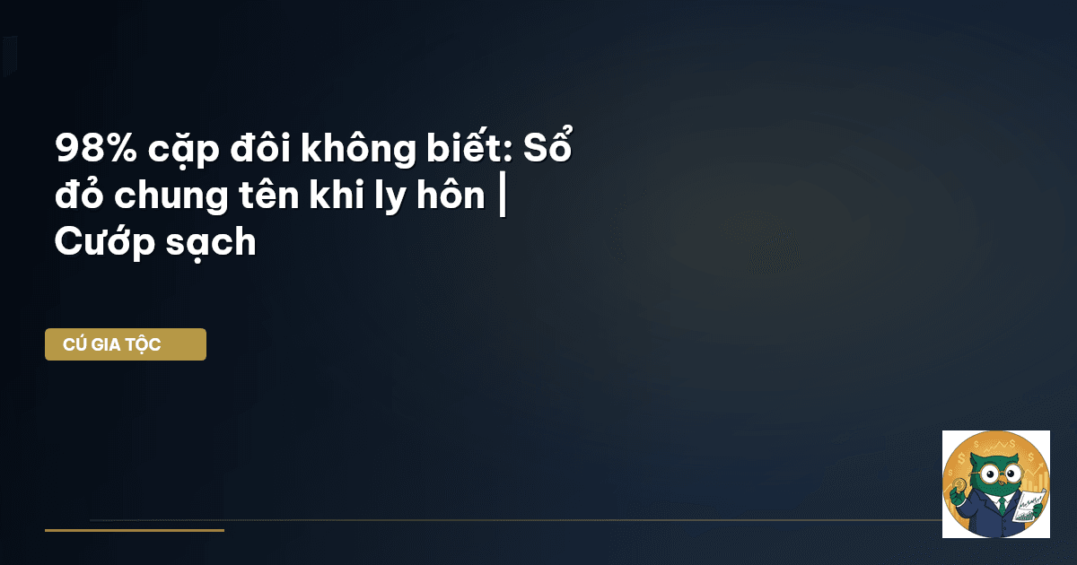 98% cặp đôi không biết: Sổ đỏ chung tên khi ly hôn | Cướp sạch