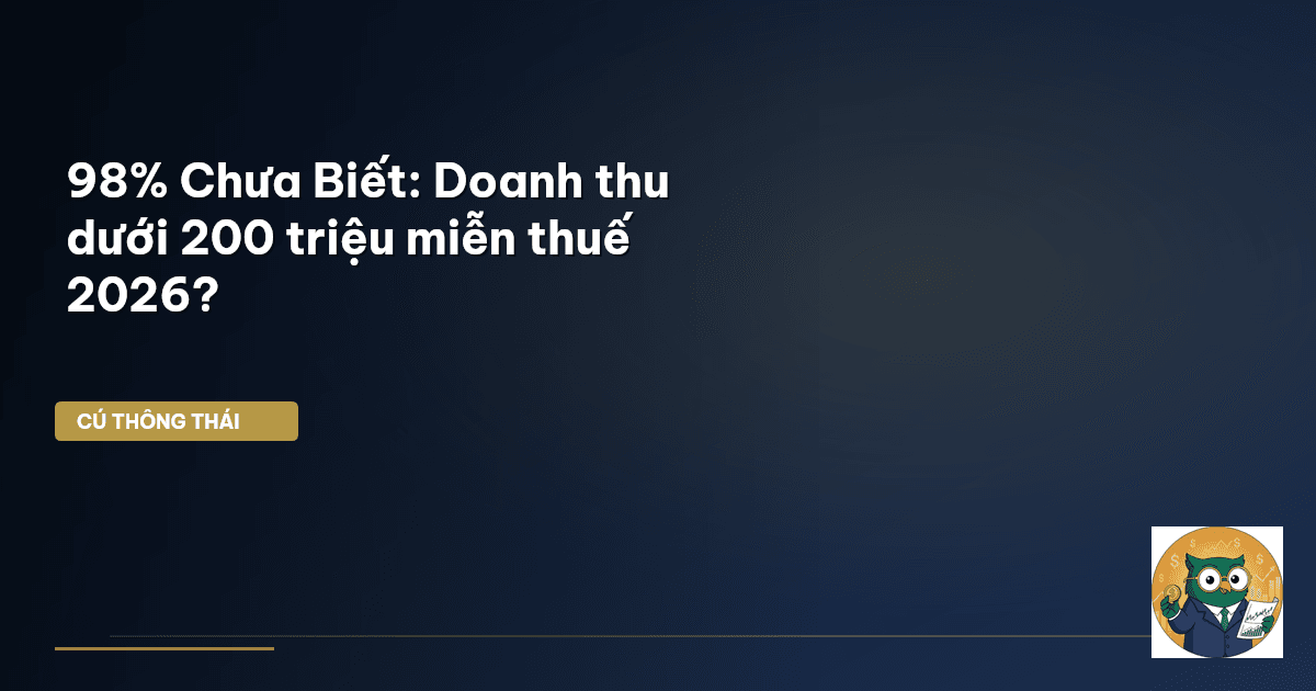 98% Chưa Biết: Doanh thu dưới 200 triệu miễn thuế 2026?