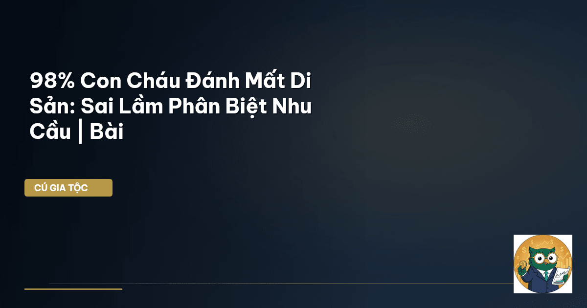 98% Con Cháu Đánh Mất Di Sản: Sai Lầm Phân Biệt Nhu Cầu | Bài