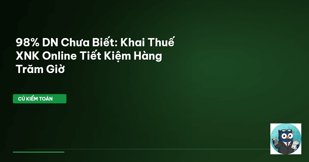 khai báo thuế XNK online