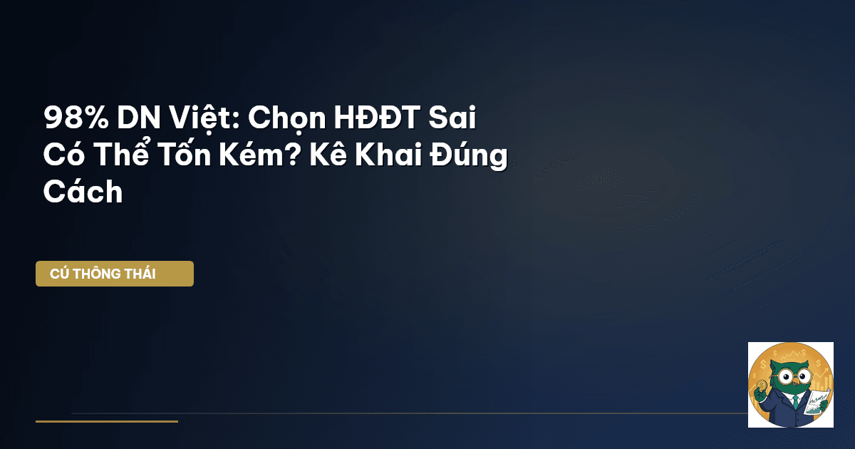 98% DN Việt: Chọn HĐĐT Sai Có Thể Tốn Kém? Kê Khai Đúng Cách