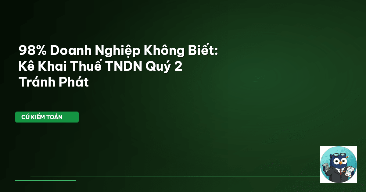 kê khai thuế TNDN quý 2