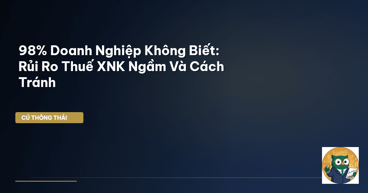 98% Doanh Nghiệp Không Biết: Rủi Ro Thuế XNK ‘Ngầm’ Và Cách Tránh