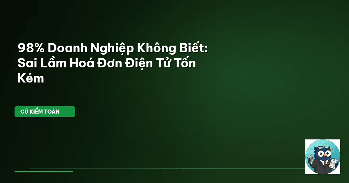 98% Doanh Nghiệp Không Biết: Sai Lầm Hoá Đơn Điện Tử Tốn Kém