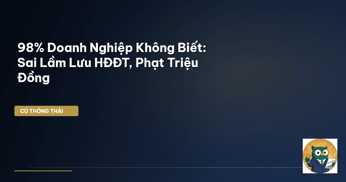 98% Doanh Nghiệp Không Biết: Sai Lầm Lưu HĐĐT, Phạt Triệu Đồng