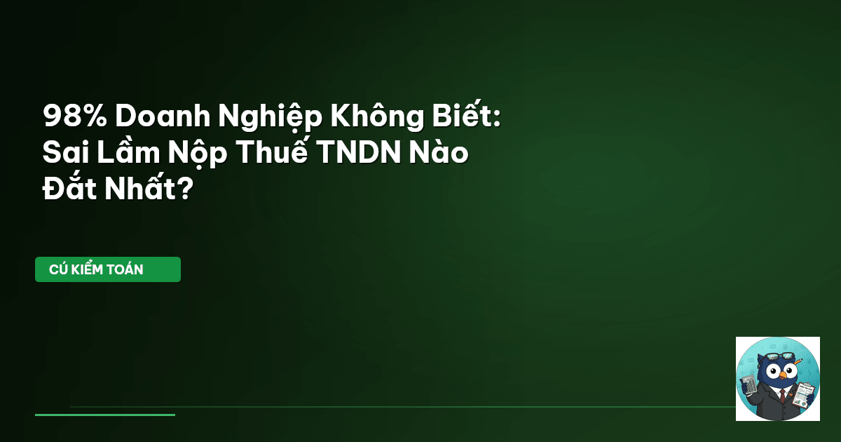 98% Doanh Nghiệp Không Biết: Sai Lầm Nộp Thuế TNDN Nào Đắt Nhất?