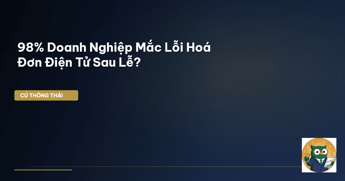 98% Doanh Nghiệp Mắc Lỗi Hoá Đơn Điện Tử Sau Lễ?