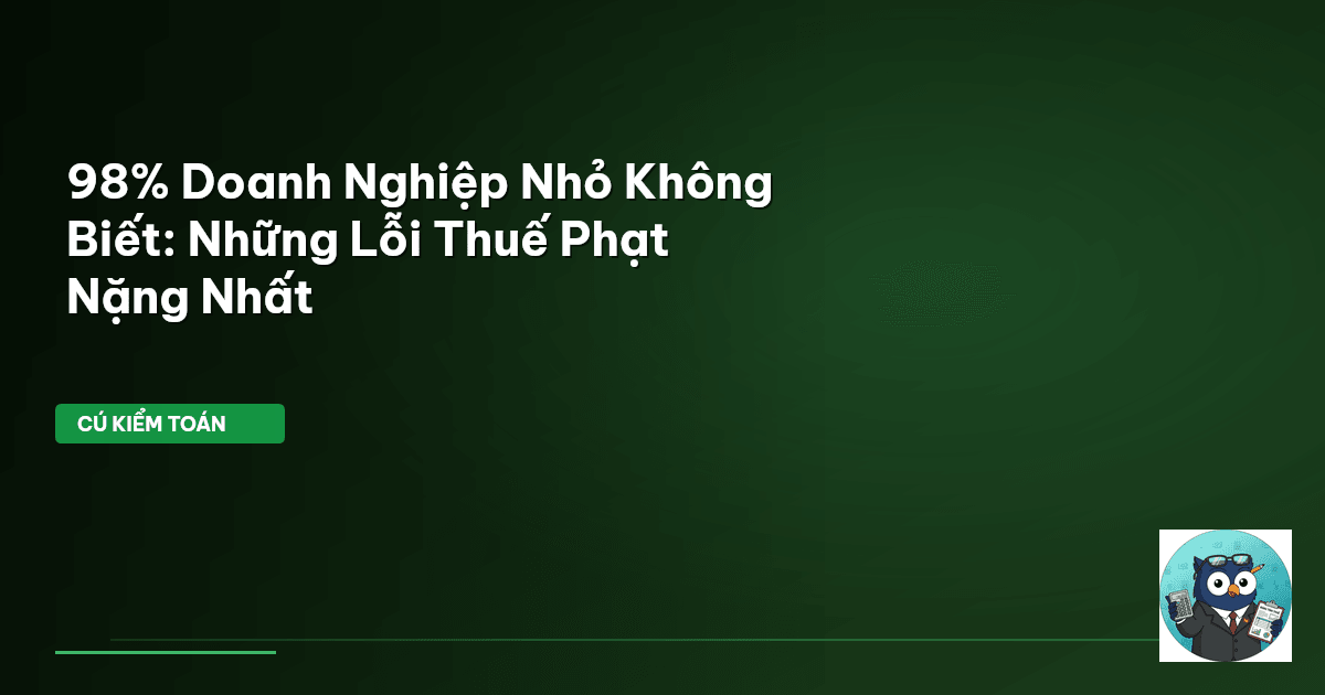 98% Doanh Nghiệp Nhỏ Không Biết: Những Lỗi Thuế Phạt Nặng Nhất