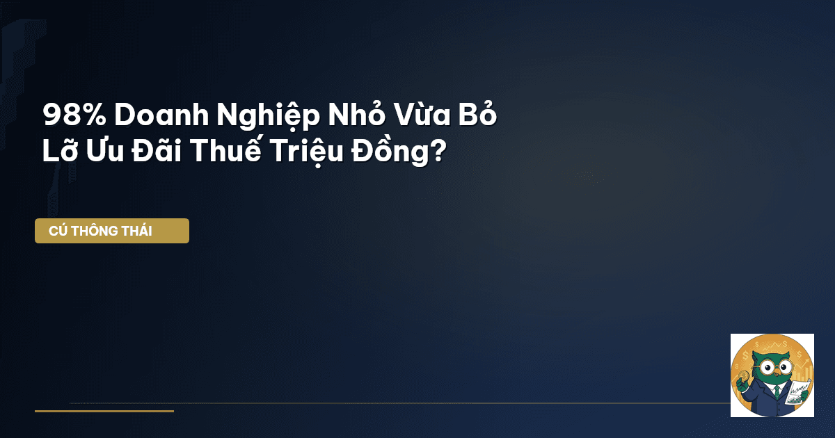 98% Doanh Nghiệp Nhỏ Vừa Bỏ Lỡ Ưu Đãi Thuế Triệu Đồng?