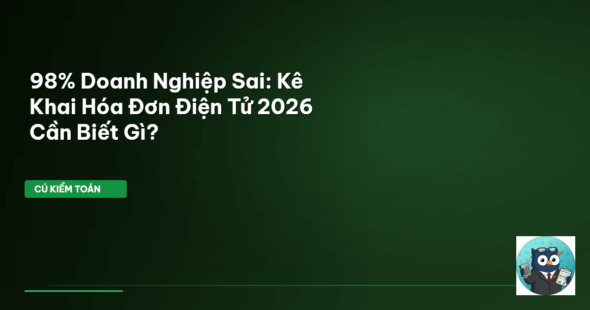 98% Doanh Nghiệp Sai: Kê Khai Hóa Đơn Điện Tử 2026 Cần Biết Gì?