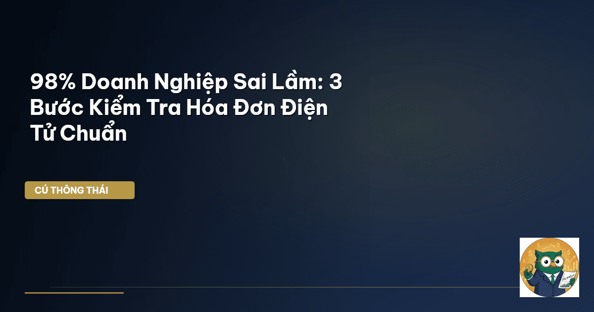 98% Doanh Nghiệp Sai Lầm: 3 Bước Kiểm Tra Hóa Đơn Điện Tử Chuẩn