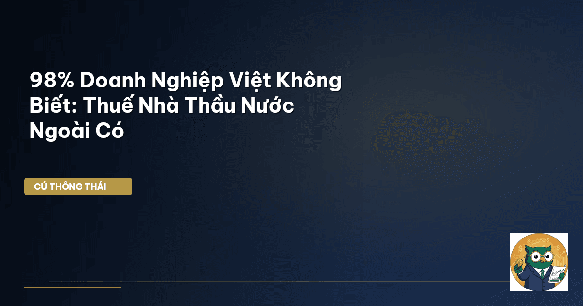 98% Doanh Nghiệp Việt Không Biết: Thuế Nhà Thầu Nước Ngoài Có