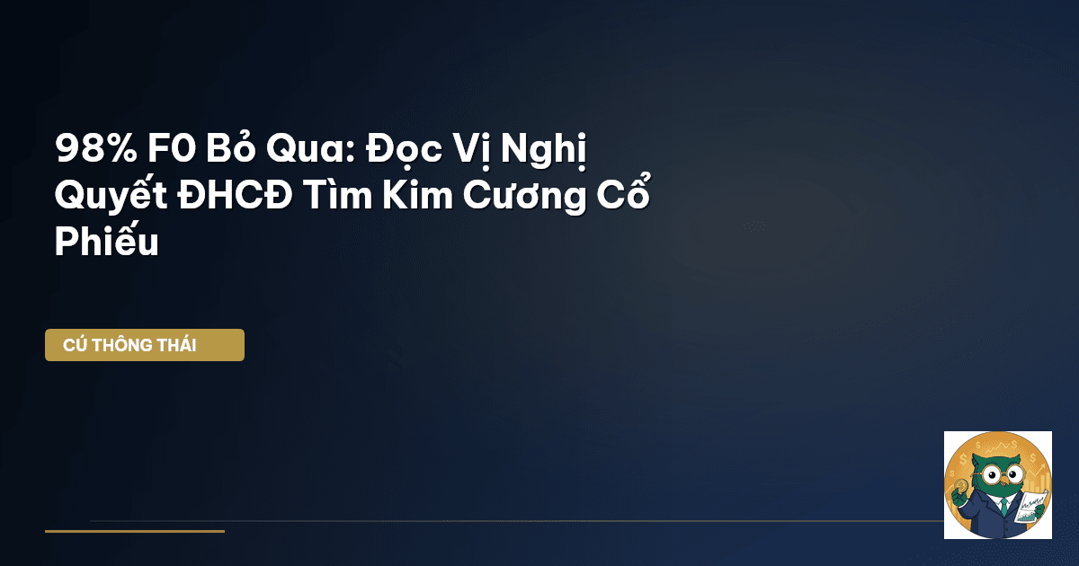 98% F0 Bỏ Qua: Đọc Vị Nghị Quyết ĐHCĐ Tìm Kim Cương Cổ Phiếu