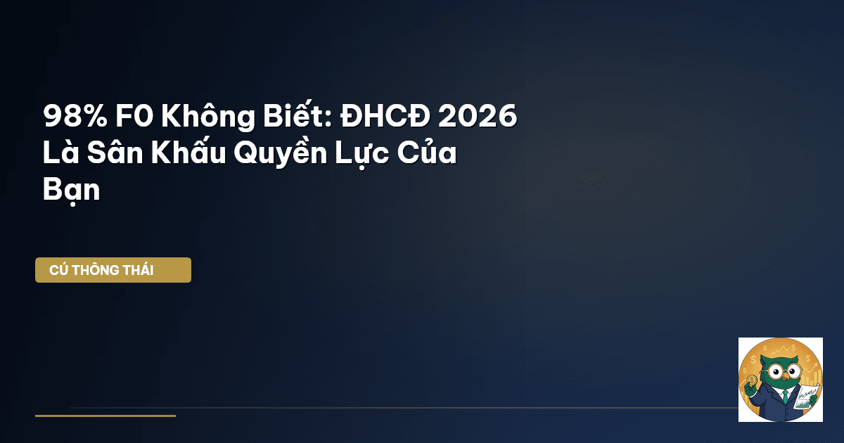 98% F0 Không Biết: ĐHCĐ 2026 Là ‘Sân Khấu’ Quyền Lực Của Bạn