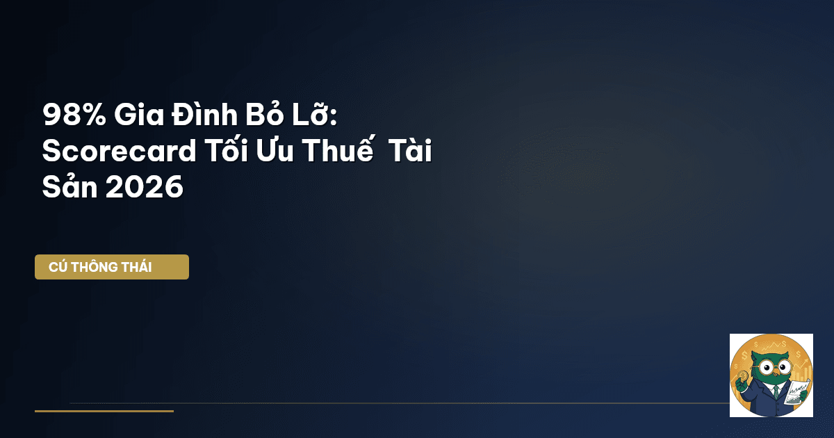 98% Gia Đình Bỏ Lỡ: Scorecard Tối Ưu Thuế & Tài Sản 2026