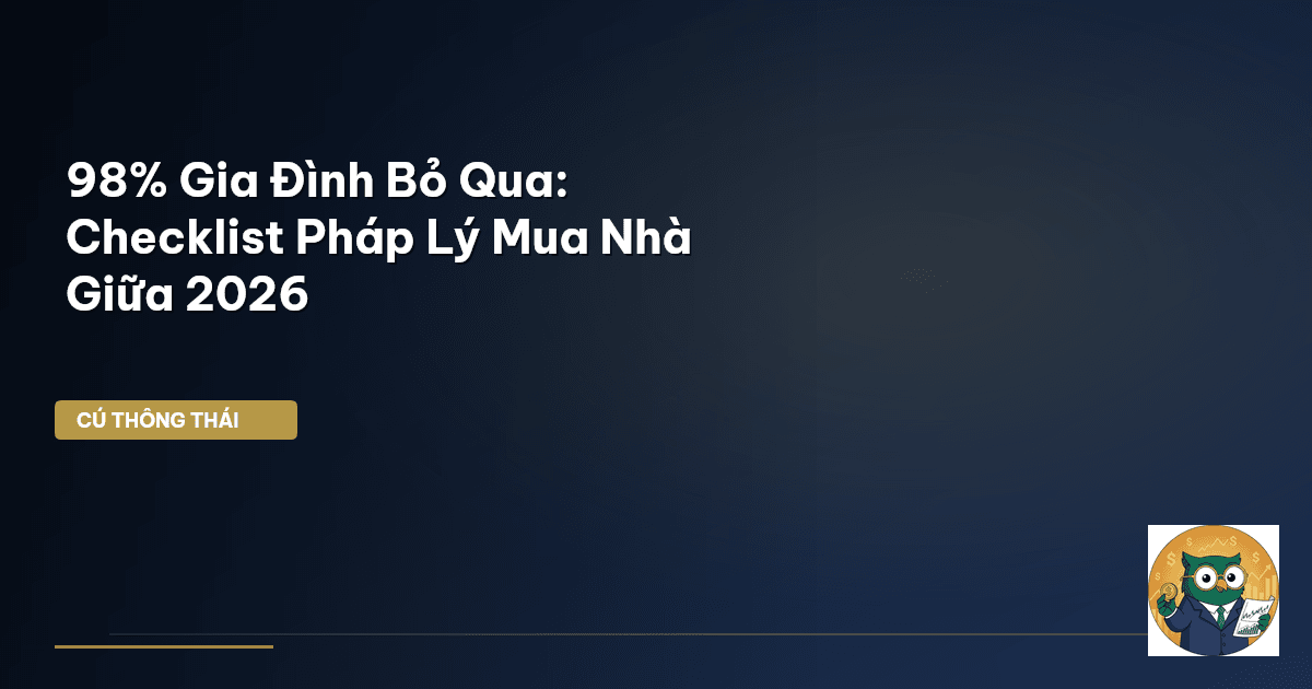 98% Gia Đình Bỏ Qua: Checklist Pháp Lý Mua Nhà Giữa 2026