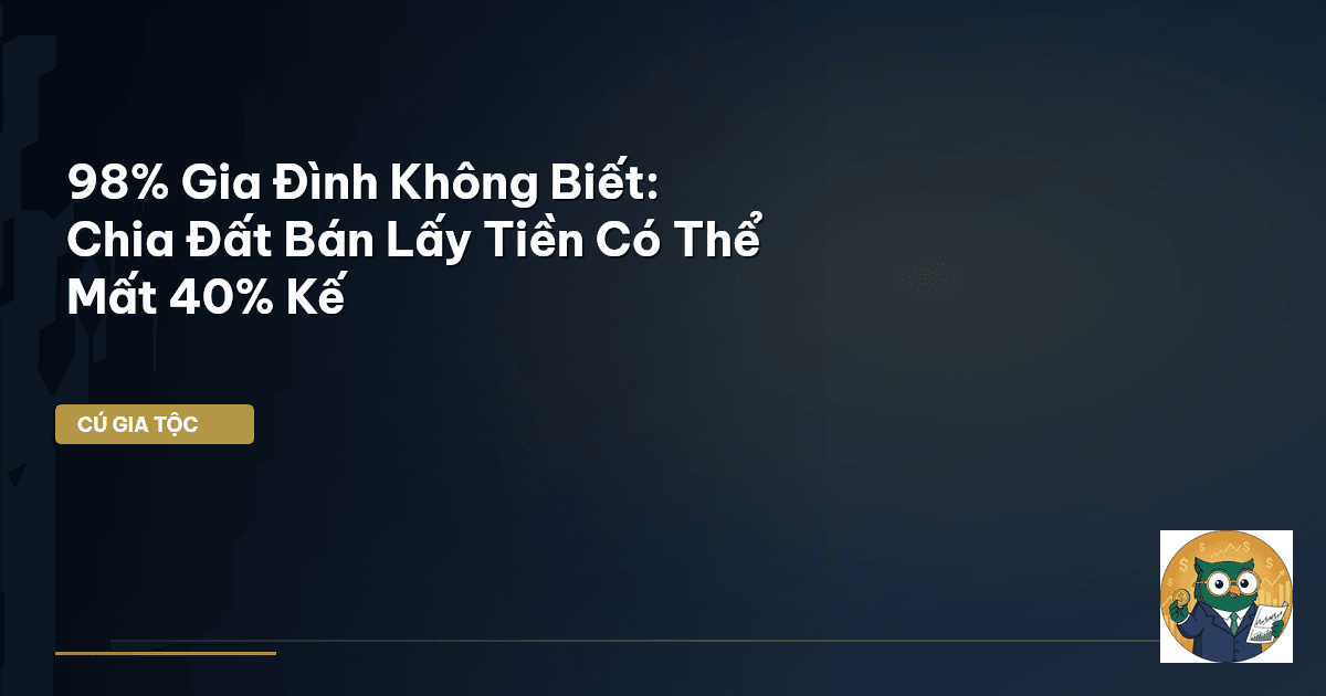 98% Gia Đình Không Biết: Chia Đất Bán Lấy Tiền Có Thể Mất 40% Kế