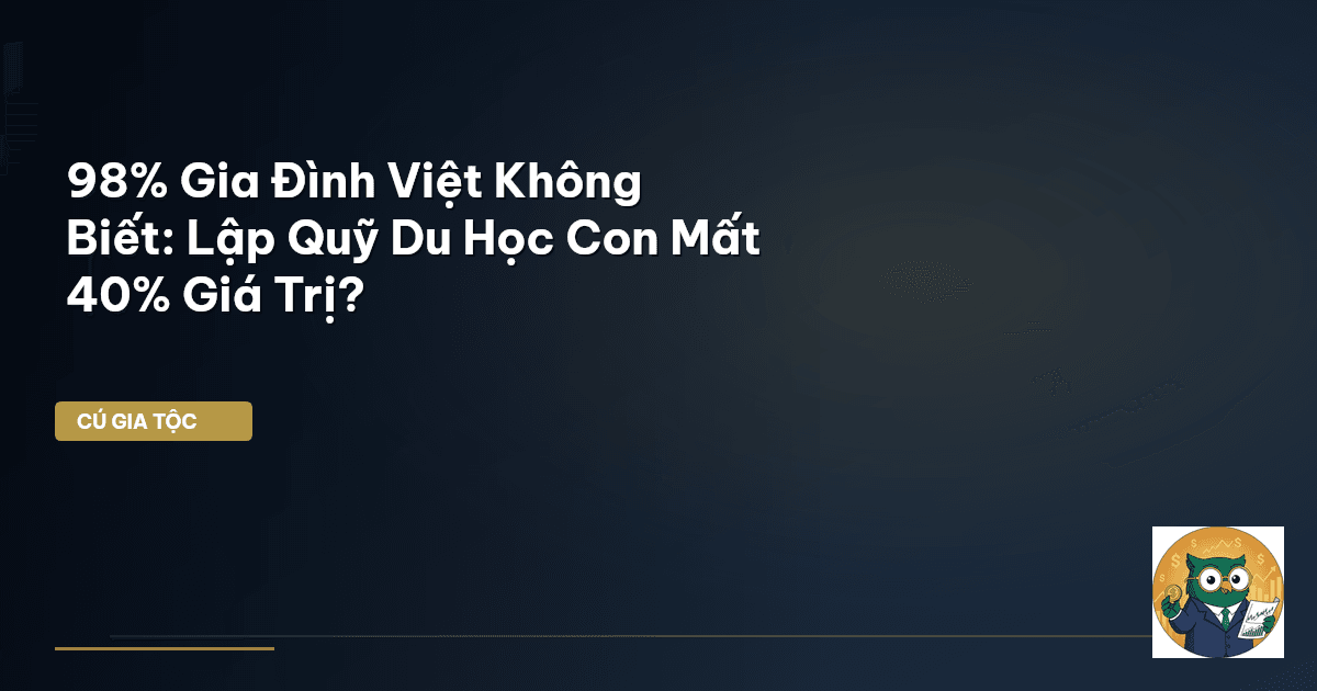 98% Gia Đình Việt Không Biết: Lập Quỹ Du Học Con Mất 40% Giá Trị?